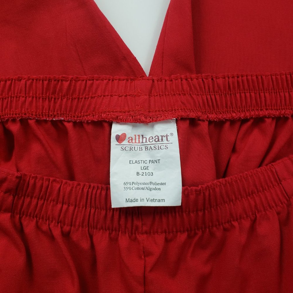 All heart Red Basic Elastic Scrub Pants Size Large - Picture 8 of 10